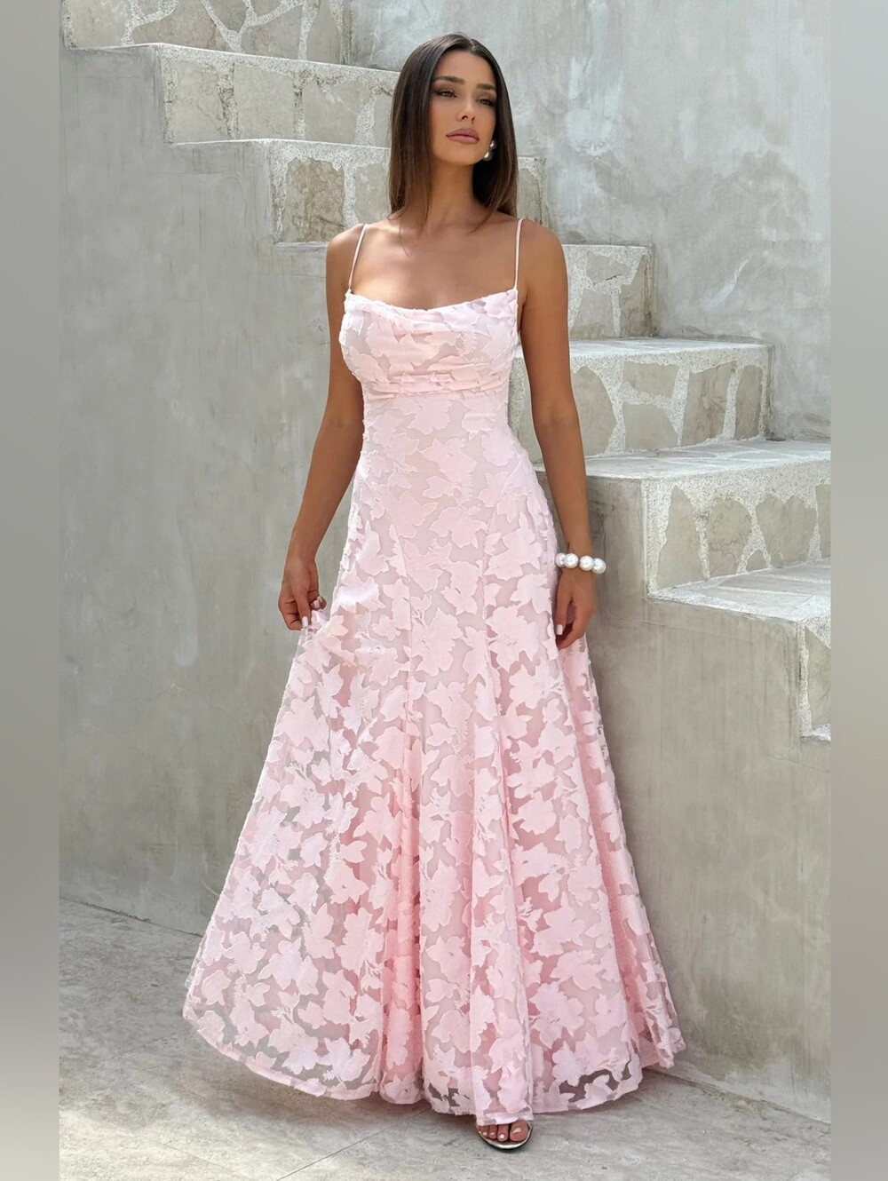 Vestido largo Francis - Rosa empolvado Babyboo NWT $180
